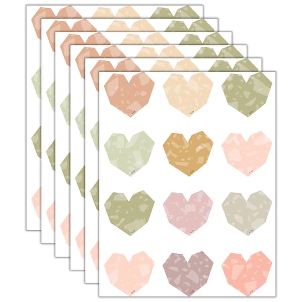 Teacher Created Resources Terrazzo Tones Hearts Mini Accents, 216PK 7220 - main